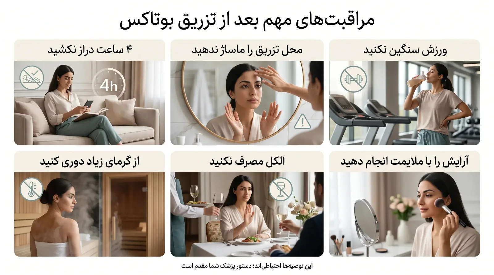 مراقبتهای بعد از بوتاکس